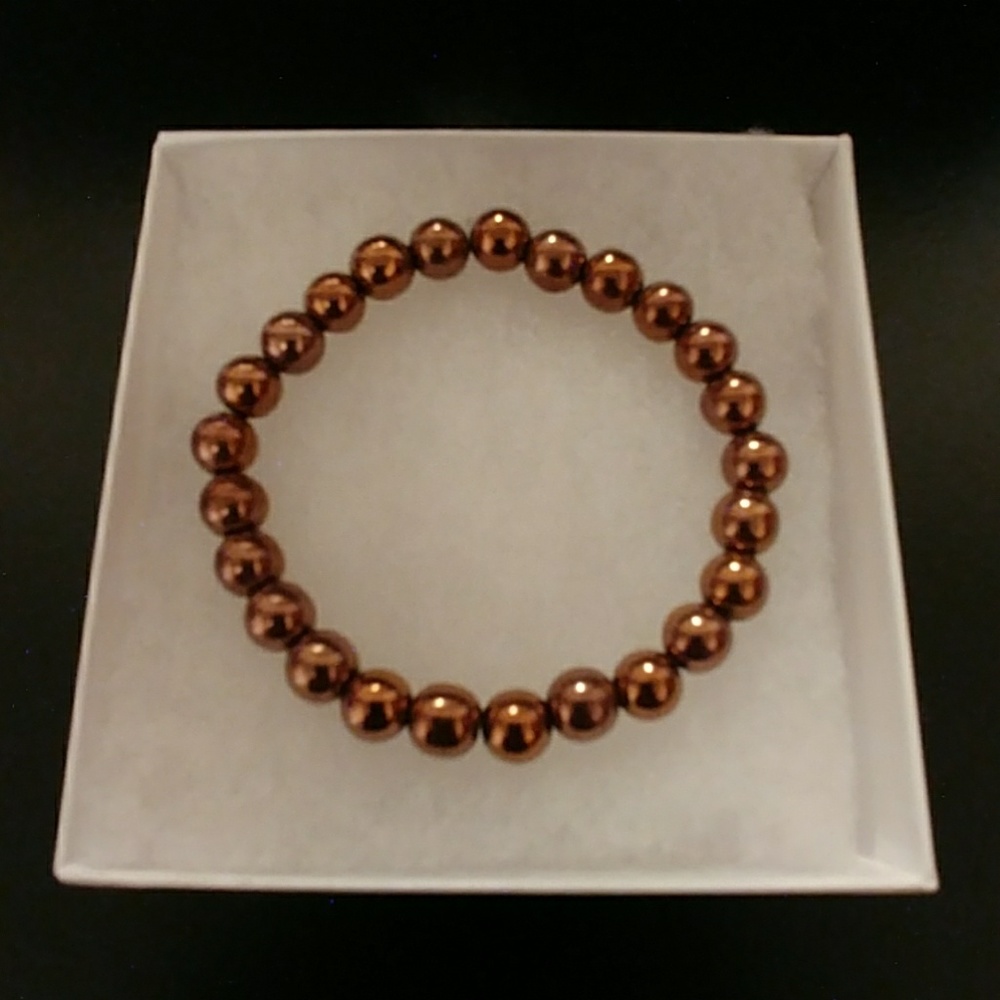 Copper Hematite Stone Bracelet - Picture 4 of 8